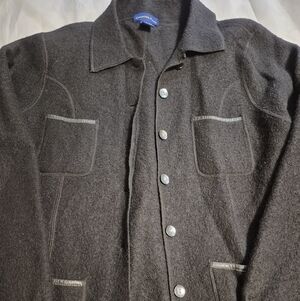 Charter Club Charcoal Button-Up Shirt Jacket Size XL